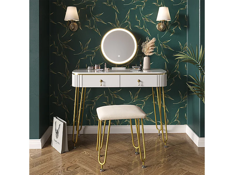 Tocador blanco alto brillo 100x40x126 grace