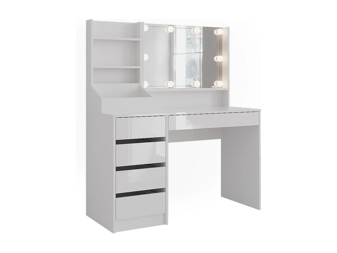 Vanity table white/white high gloss 119.8x50.1x76 sherry