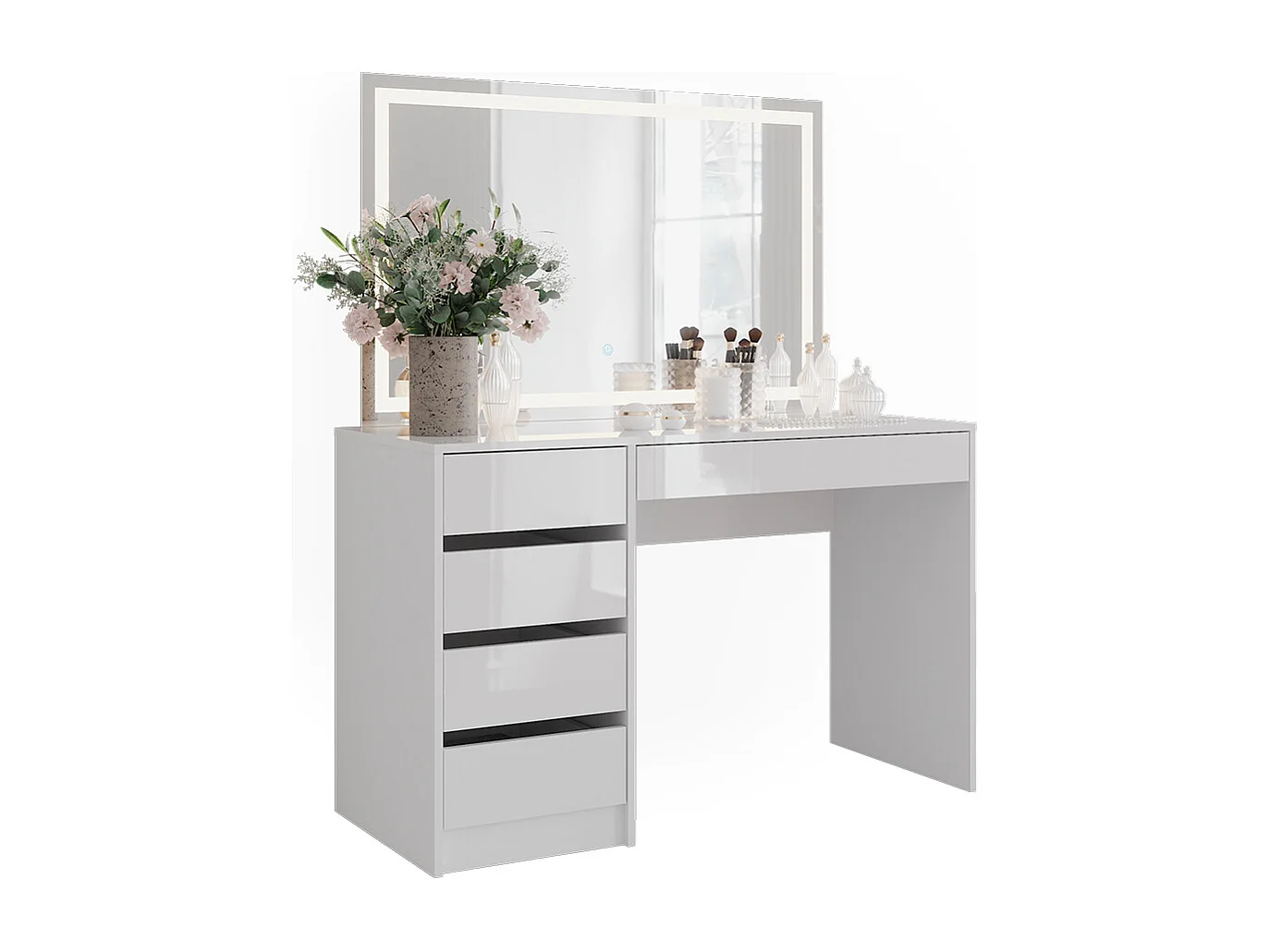 Kaptafel met licht wit/wit hoogglans 119.8x50.1x76 sherry