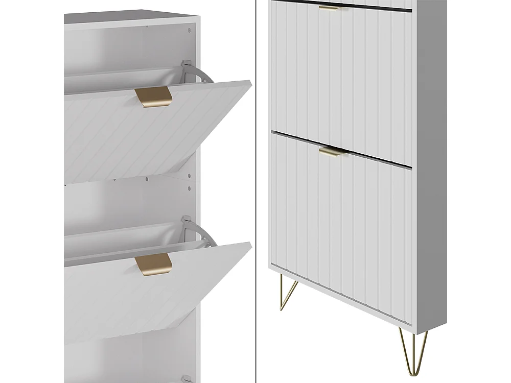 Armoire à chaussures blanc 60x23.5x128.5 helge