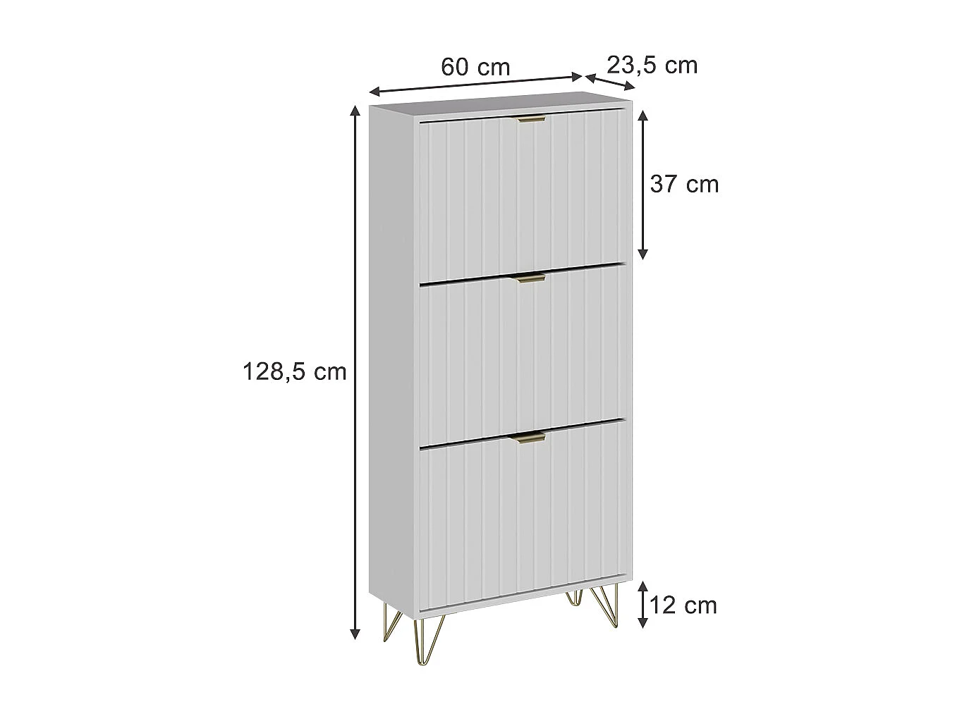 Armoire à chaussures blanc 60x23.5x128.5 helge