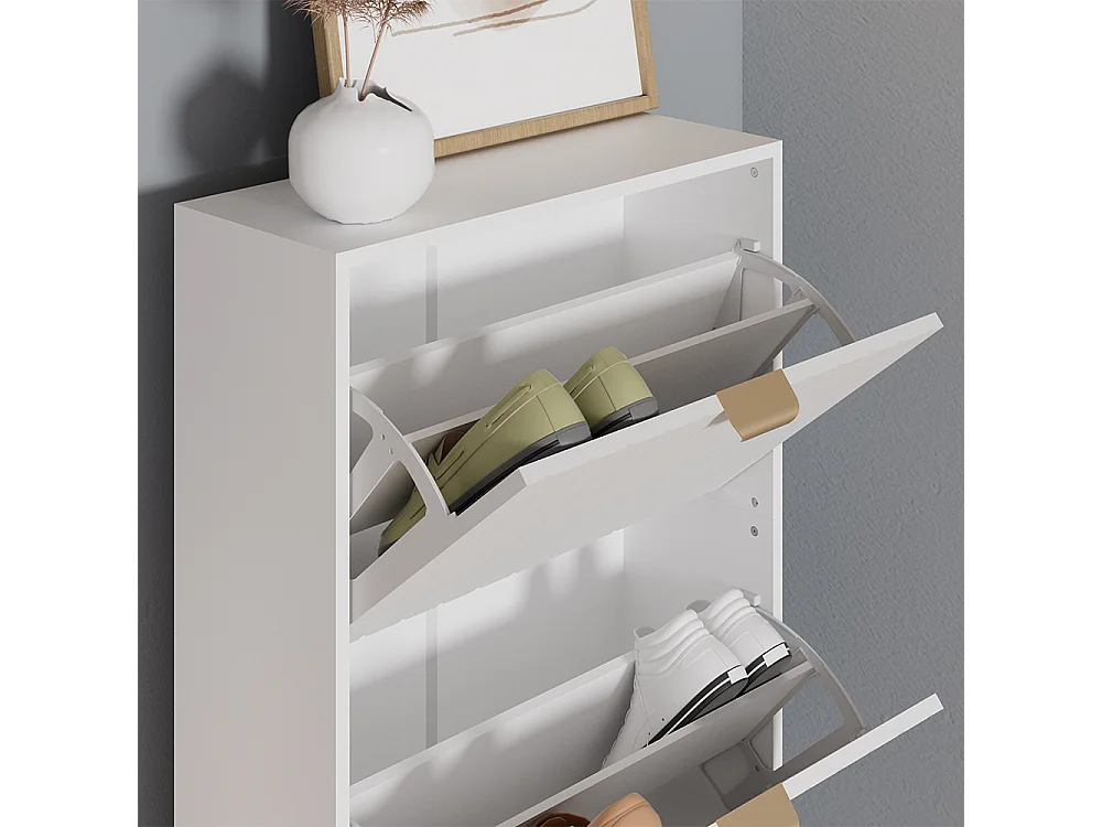 Armoire à chaussures blanc 60x23.5x128.5 helge