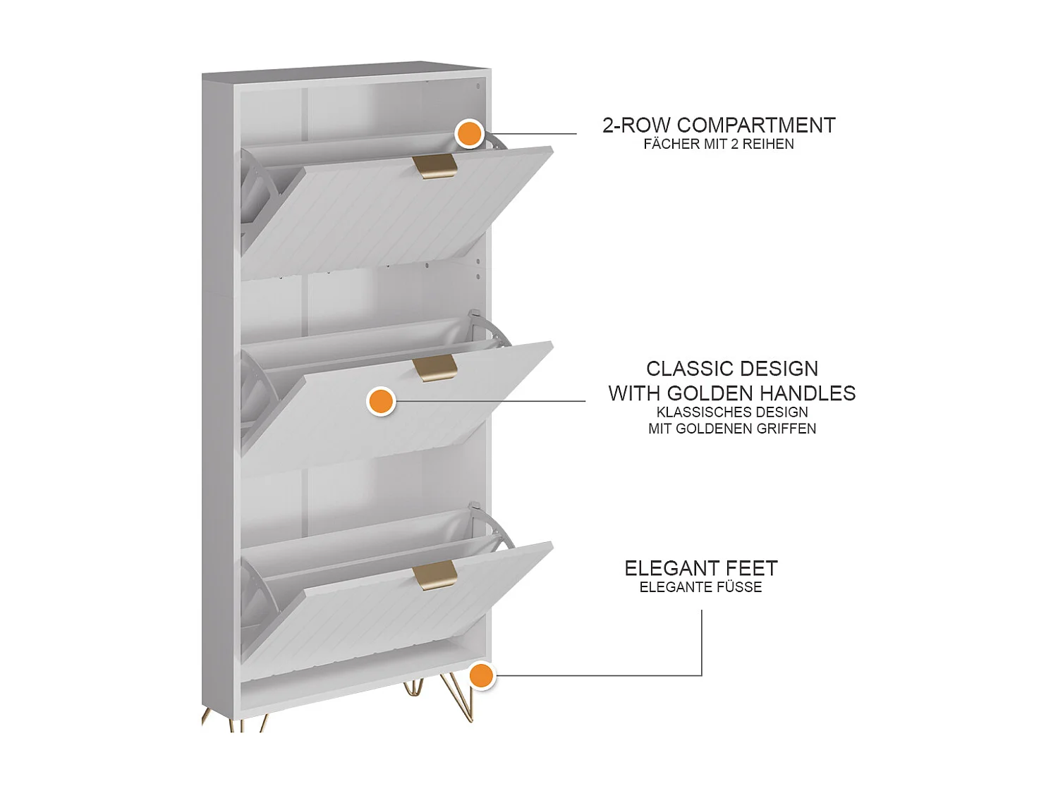 Armoire à chaussures blanc 60x23.5x128.5 helge