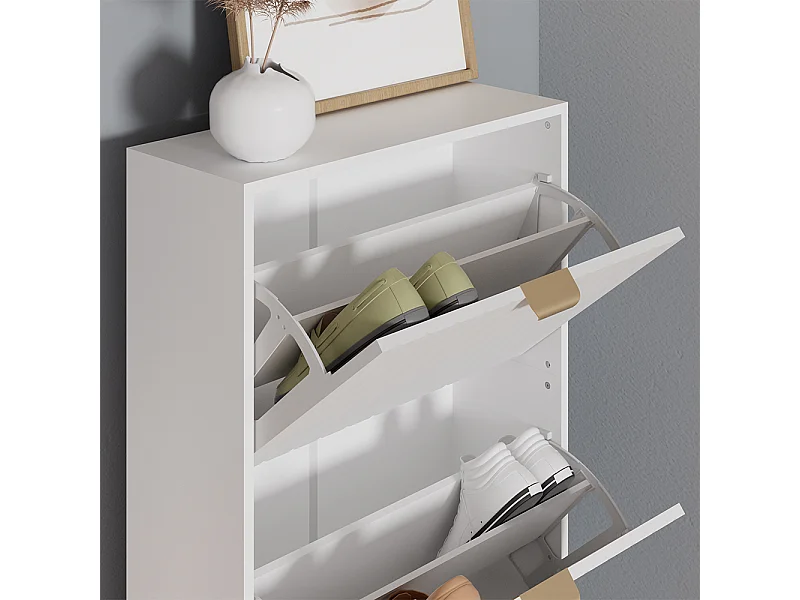 Schoenenkast wit 60x23.5x128.5 helge