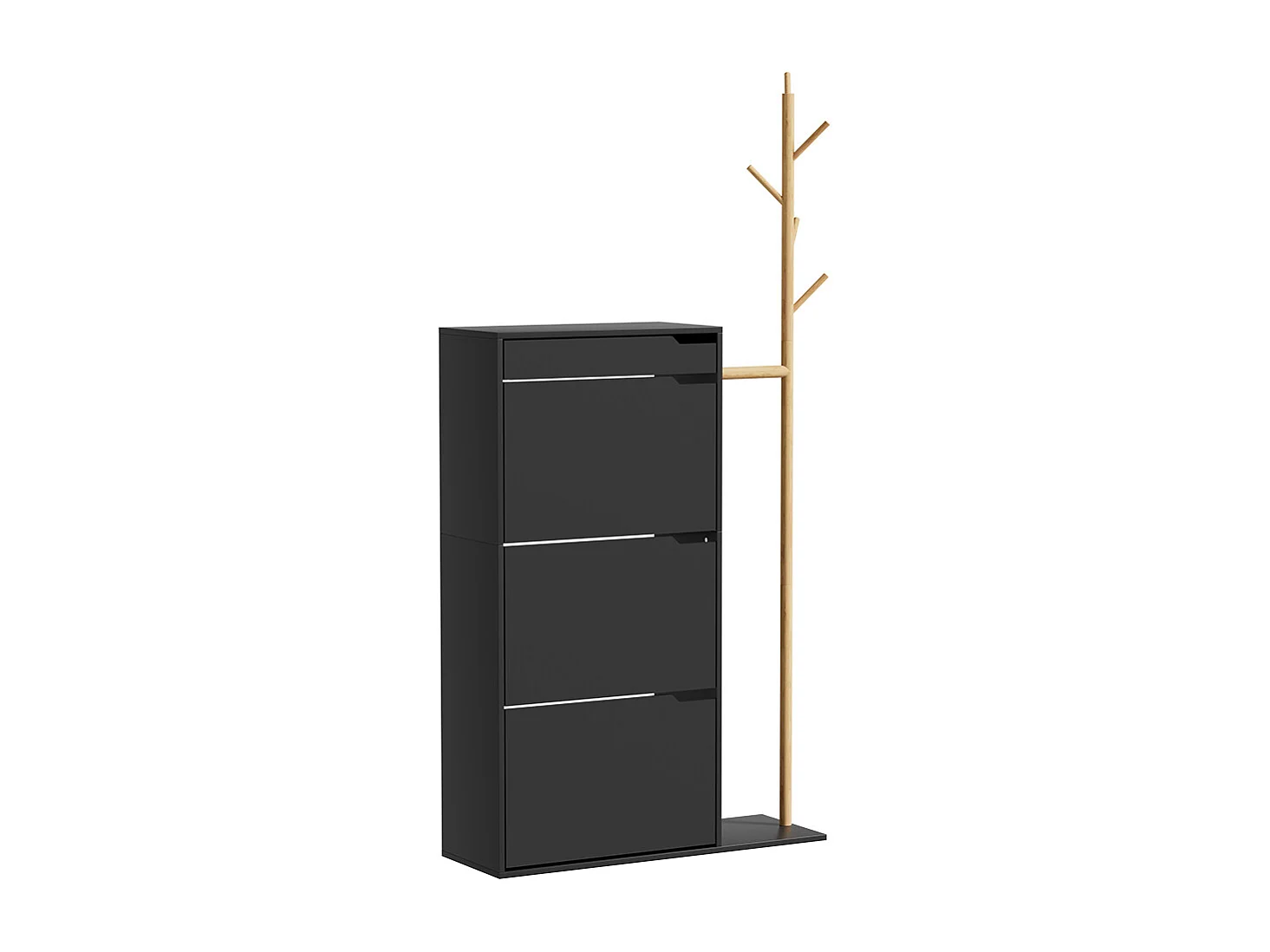 Skoskåp svart 90x30x181.5 ivo
