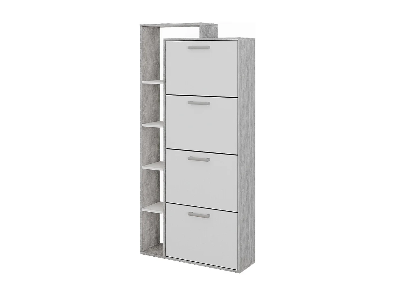 Schuhkipper weiß/beton 80x24.2x166.1 orlando