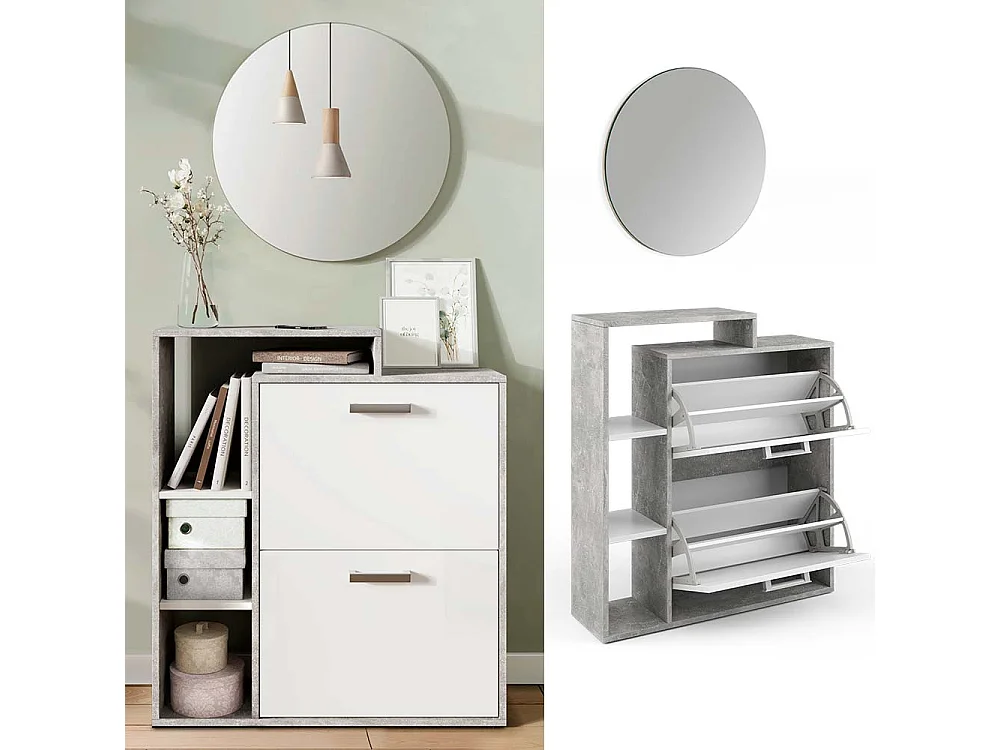 Meuble à chaussure béton 80x25x90 orlando