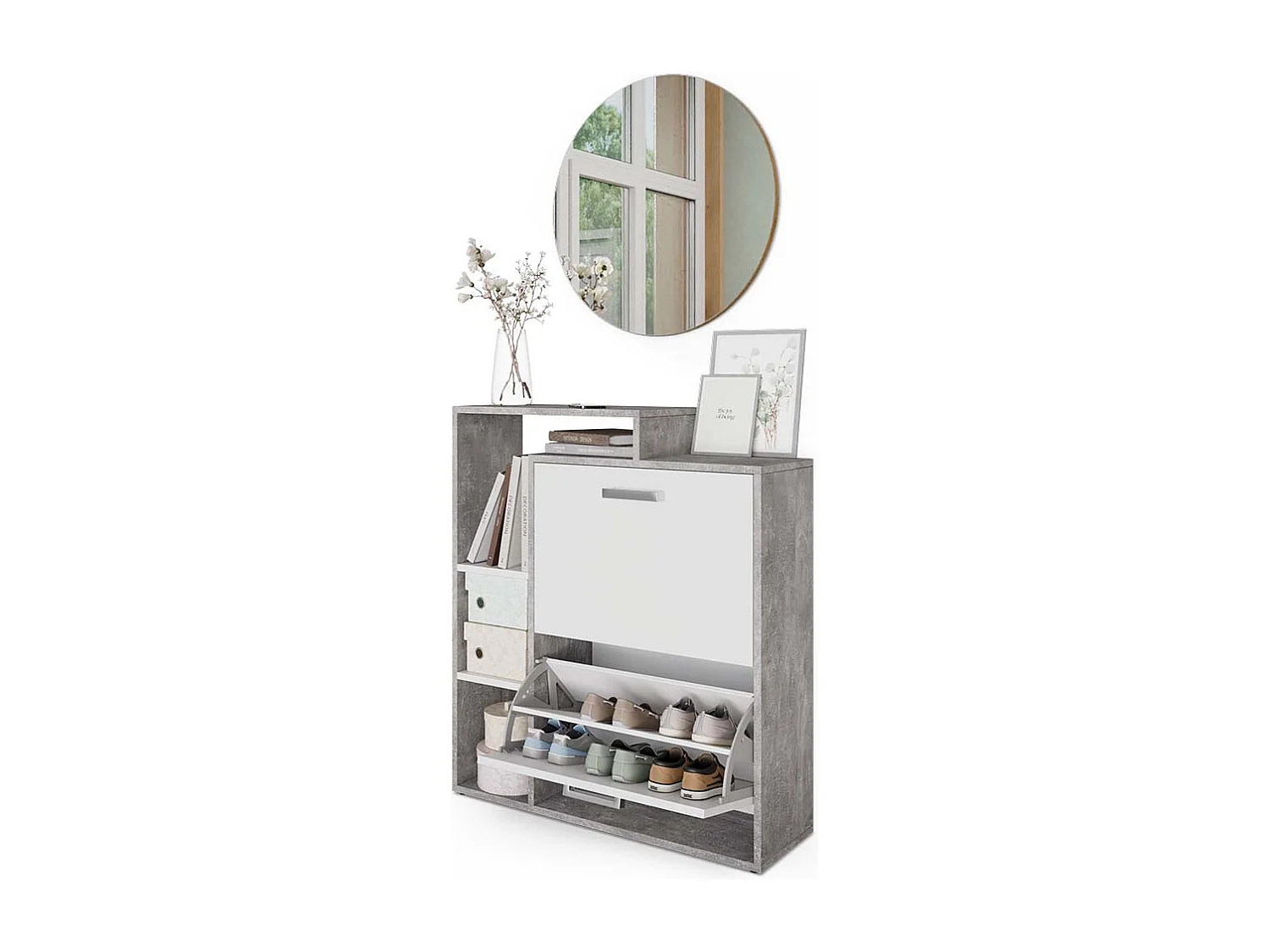 Meuble à chaussure béton 80x25x90 orlando