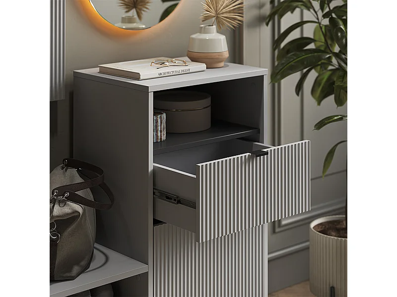 Banco para zapatos gris 100x40x98.5 eliza