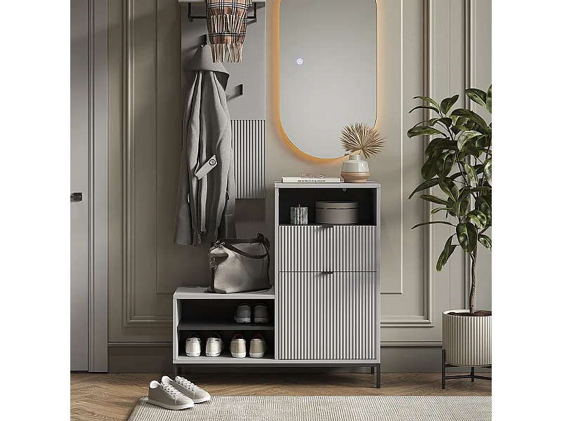 Schoenenbank grijs 100x40x98.5 eliza