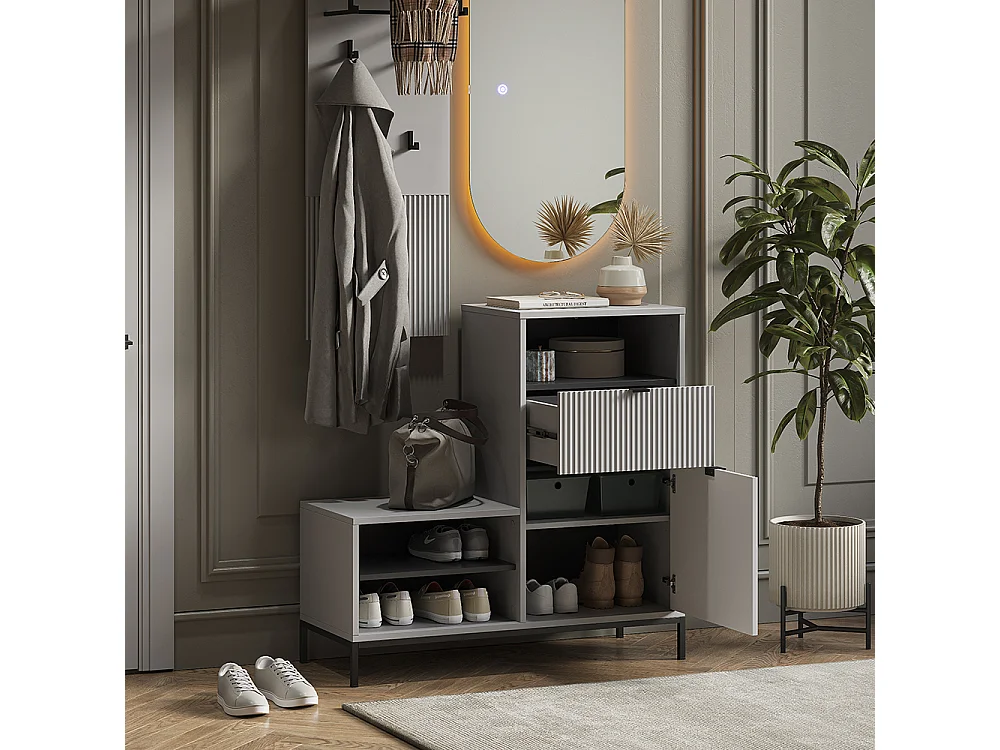 Banco para zapatos gris 100x40x98.5 eliza