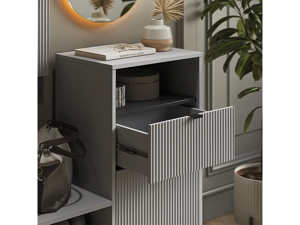 Banc pour chaussures gris 100x40x98.5 eliza