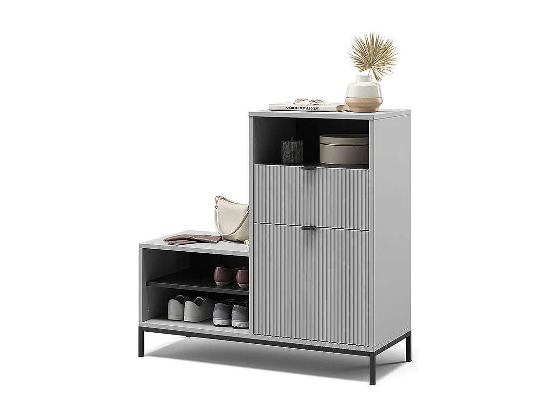 Banc pour chaussures gris 100x40x98.5 eliza