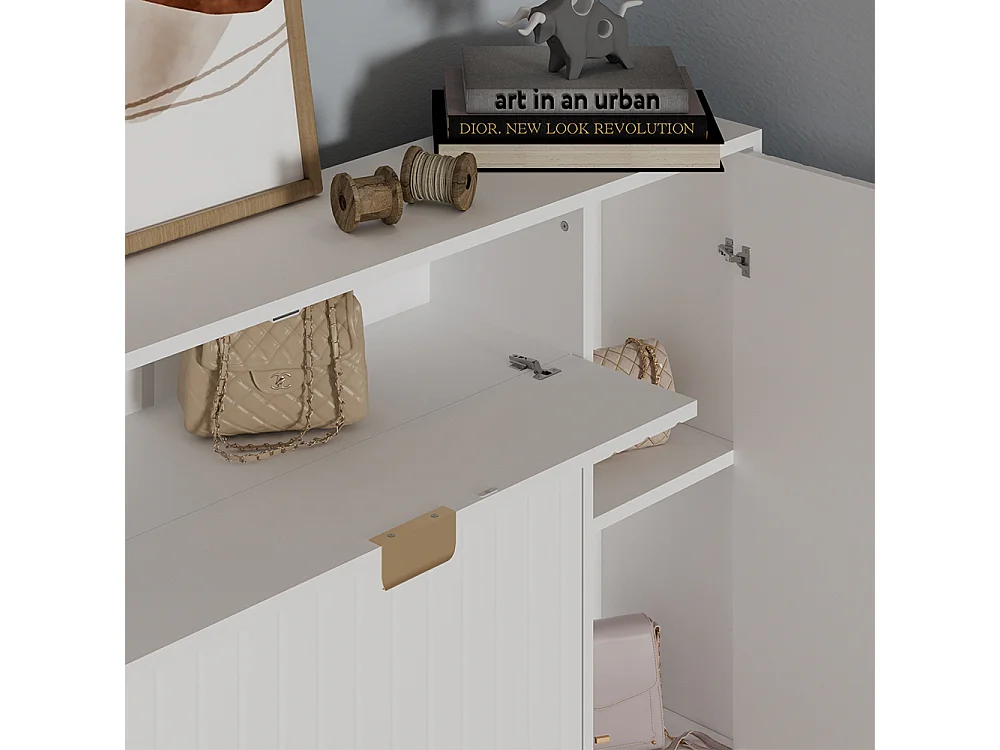 Armoire à chaussures blanc 108x23.5x107.5 helge