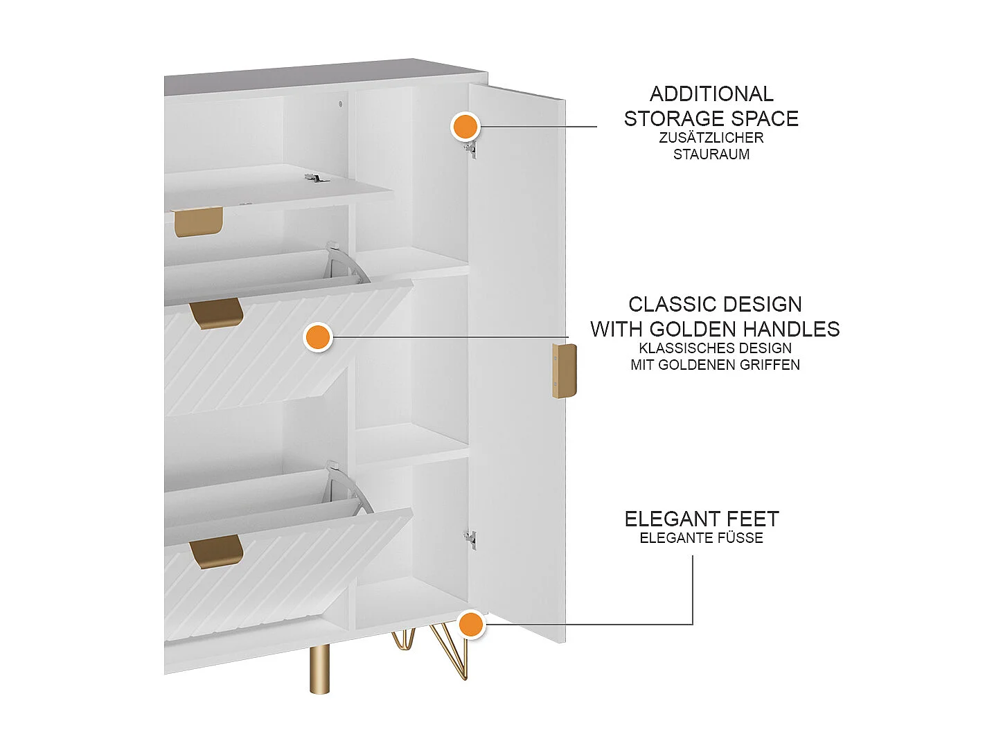 Armoire à chaussures blanc 108x23.5x107.5 helge