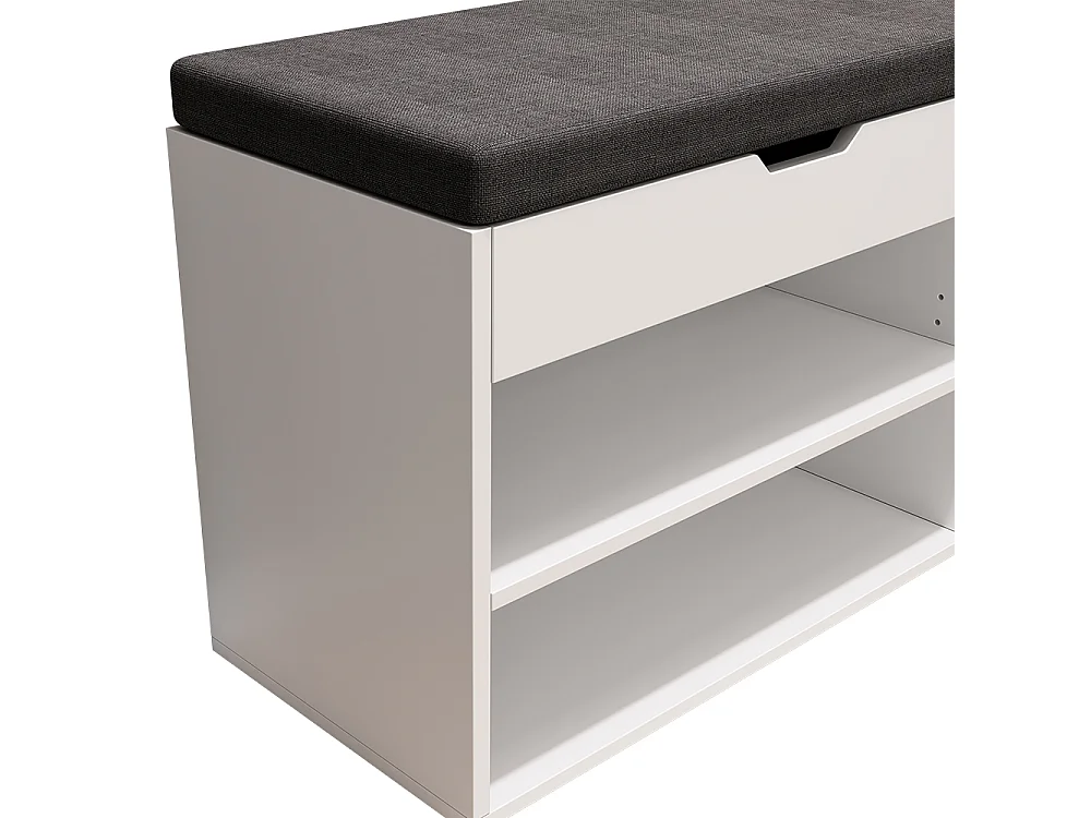 Banc pour chaussures blanc 60x30x45 titus