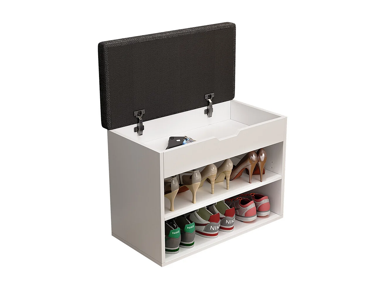 Banc pour chaussures blanc 60x30x45 titus