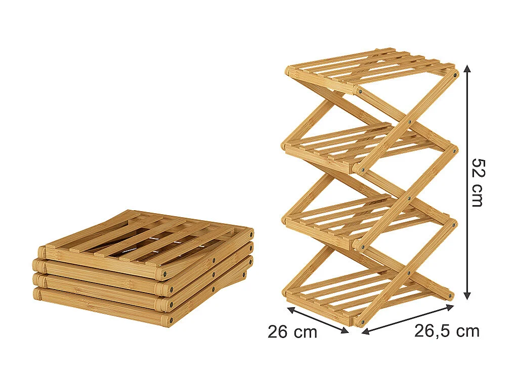 Armoire à chaussures bambou 26x26.5x52 ziggy