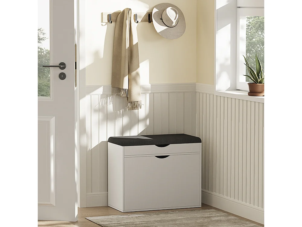 Banc pour chaussures blanc 60x30x51 schufy