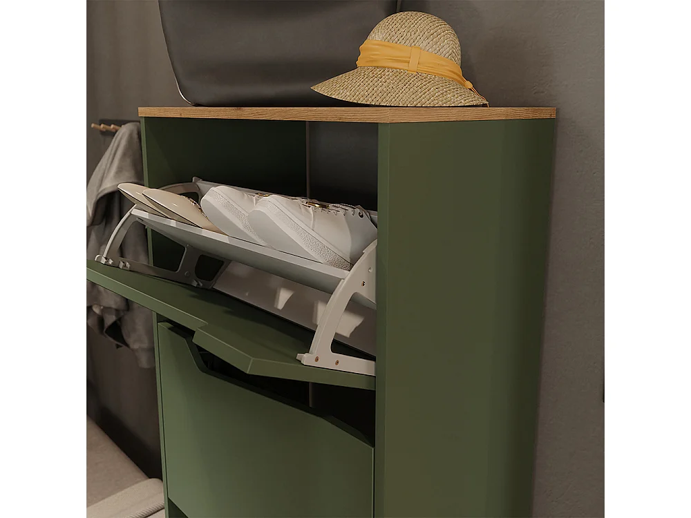 Benne à chaussures vert/artisan 60x38x167.4 marelle