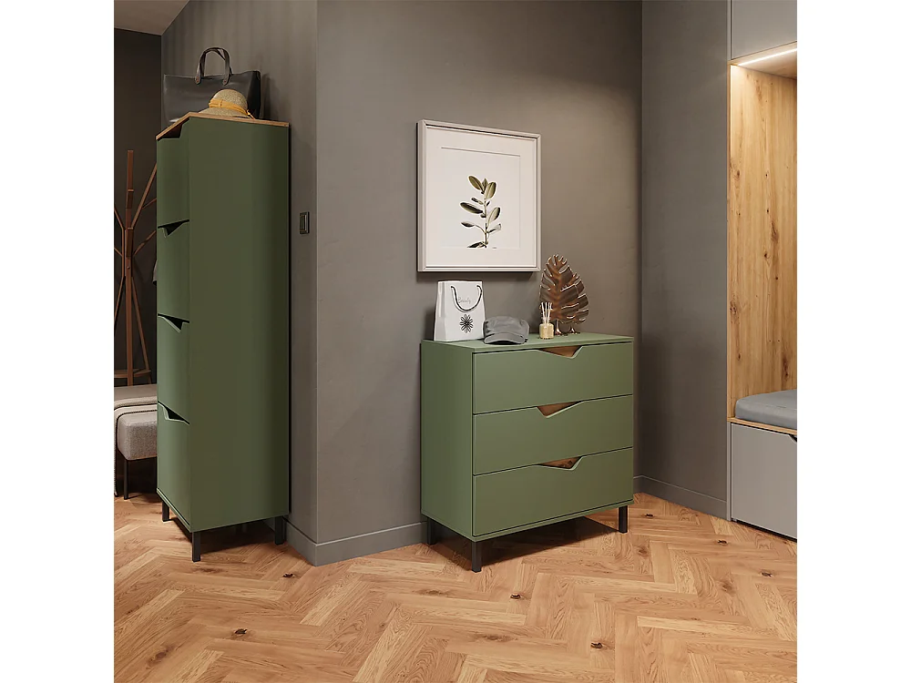 Benne à chaussures vert/artisan 60x38x167.4 marelle