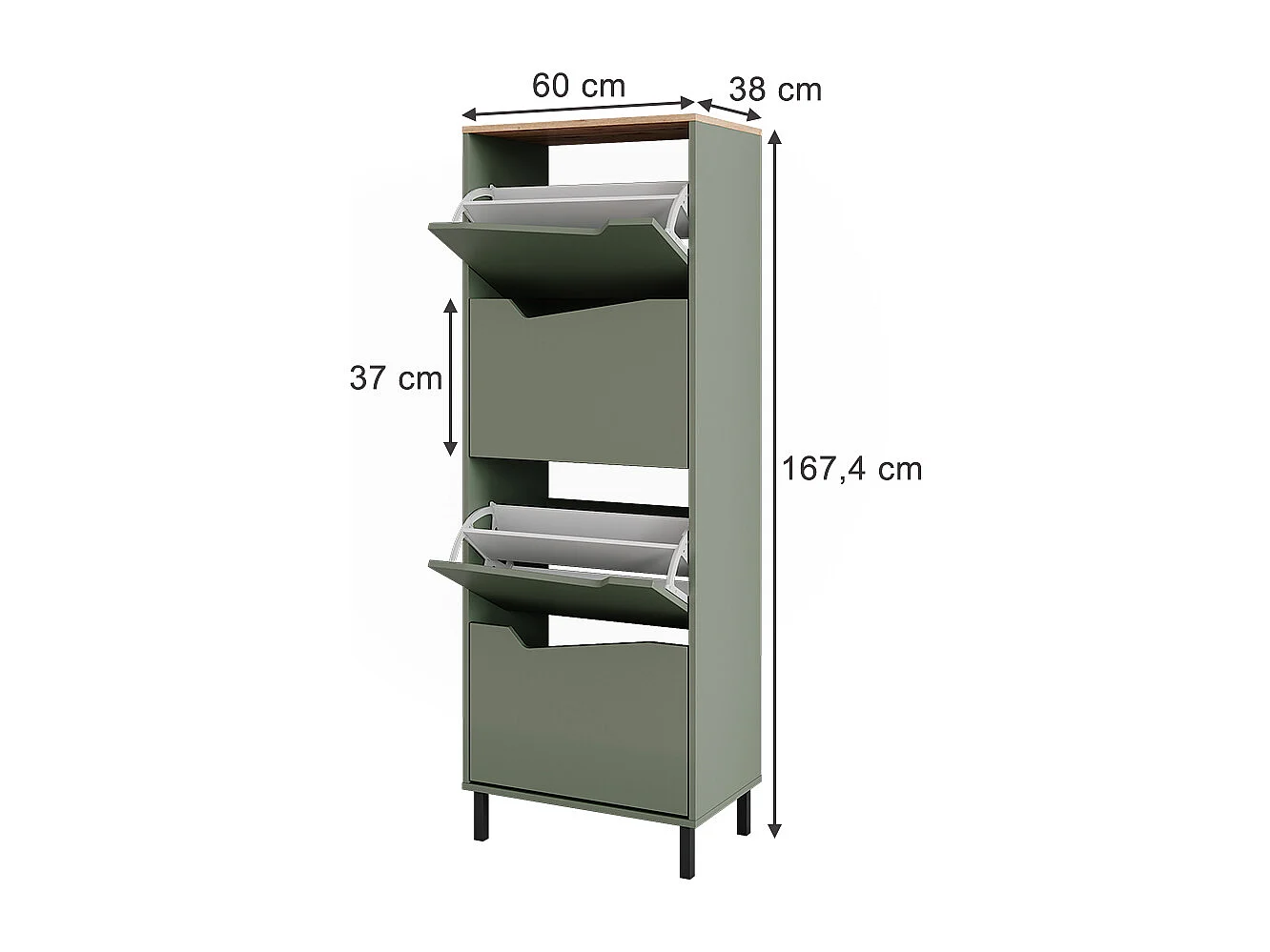 Shoe tipper green/artisan 60x38x167.4 marelle