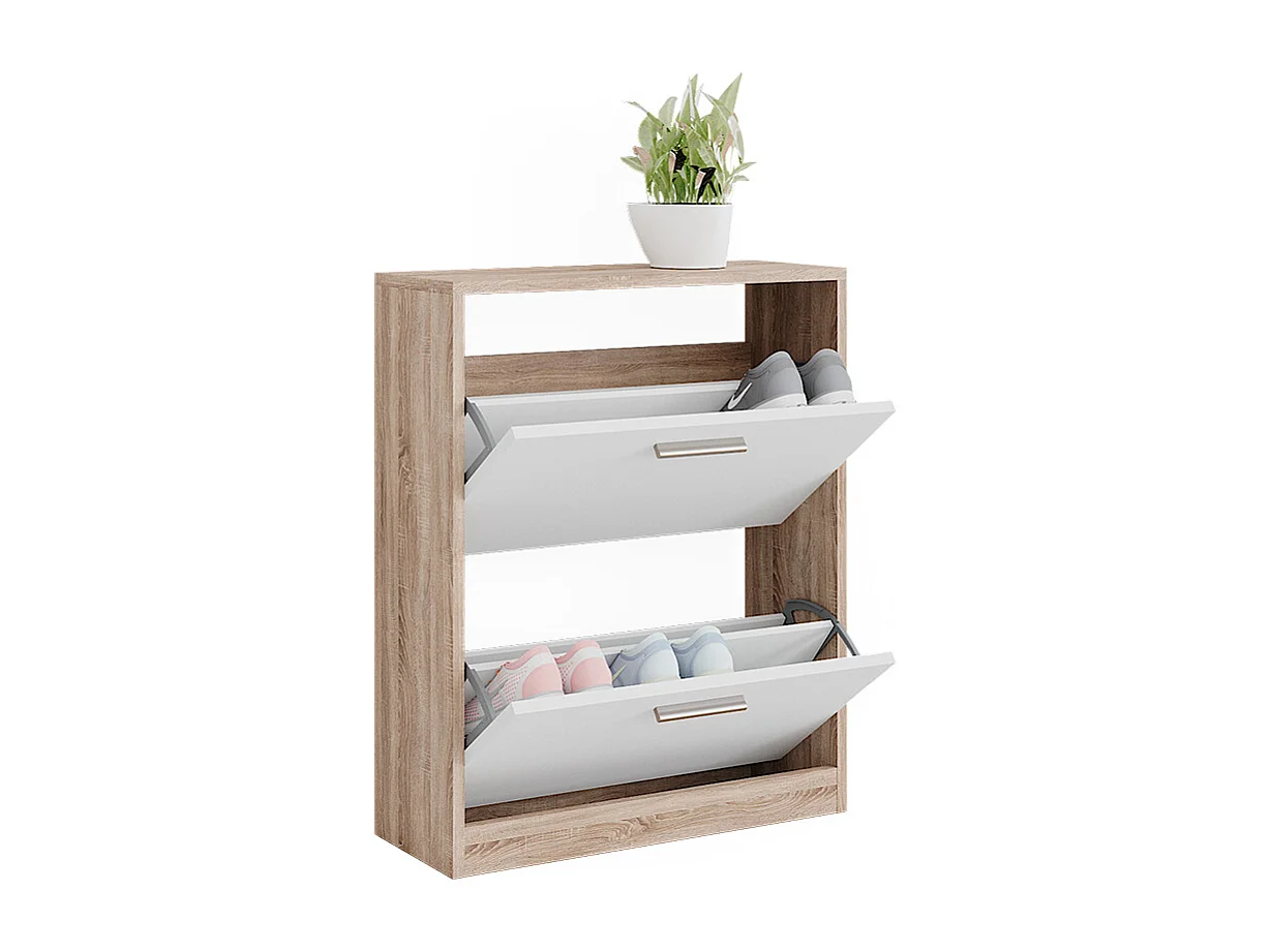 Armoire à chaussures blanc/sonoma 59x22x72.5 gizmo