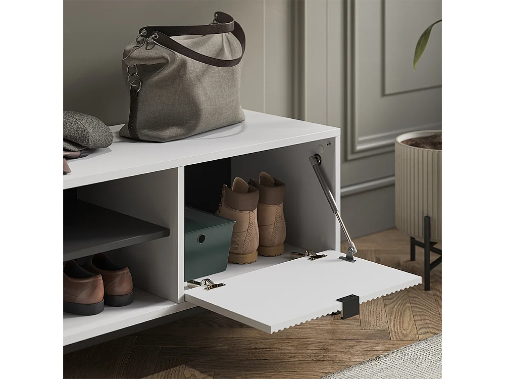 Banc pour chaussures blanc 100x40x45 eliza