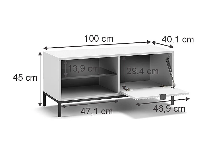 Banc pour chaussures blanc 100x40x45 eliza