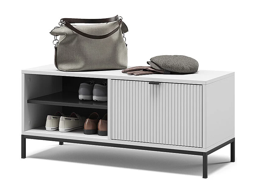 Banc pour chaussures blanc 100x40x45 eliza