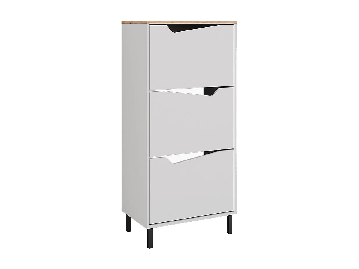 Benne à chaussures blanc/artisan 60x38x129.5 marelle