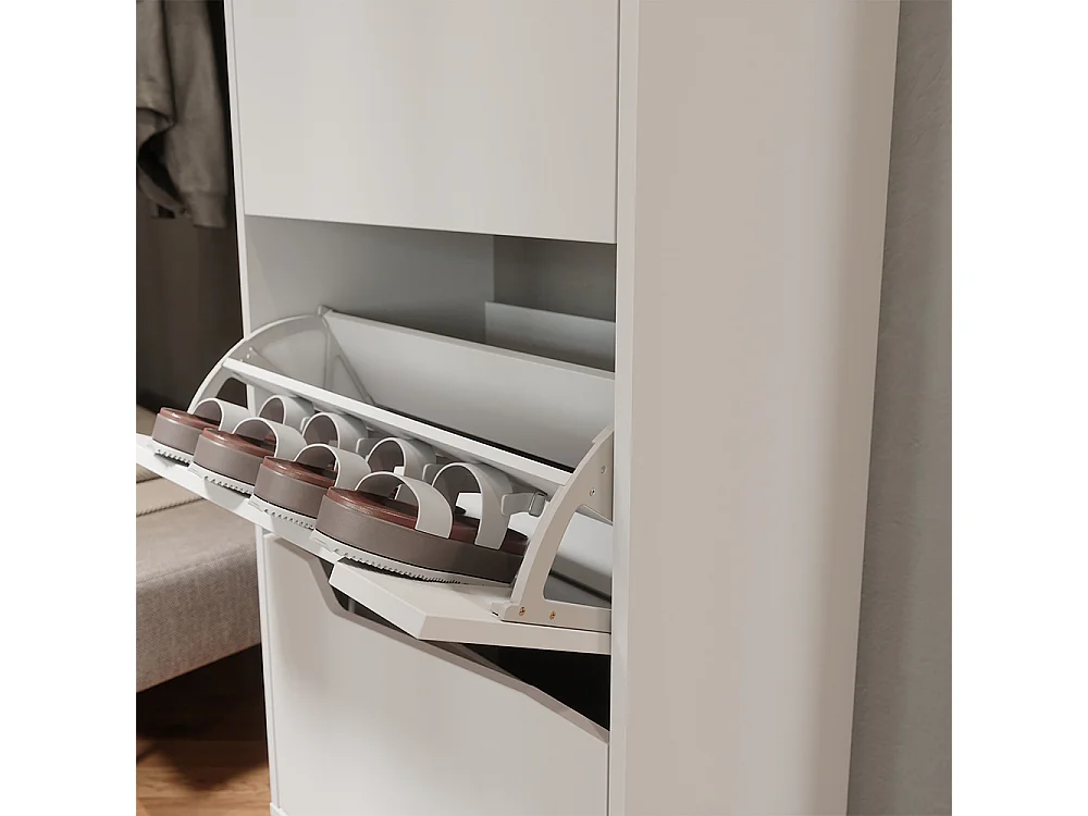 Benne à chaussures blanc/artisan 60x38x129.5 marelle