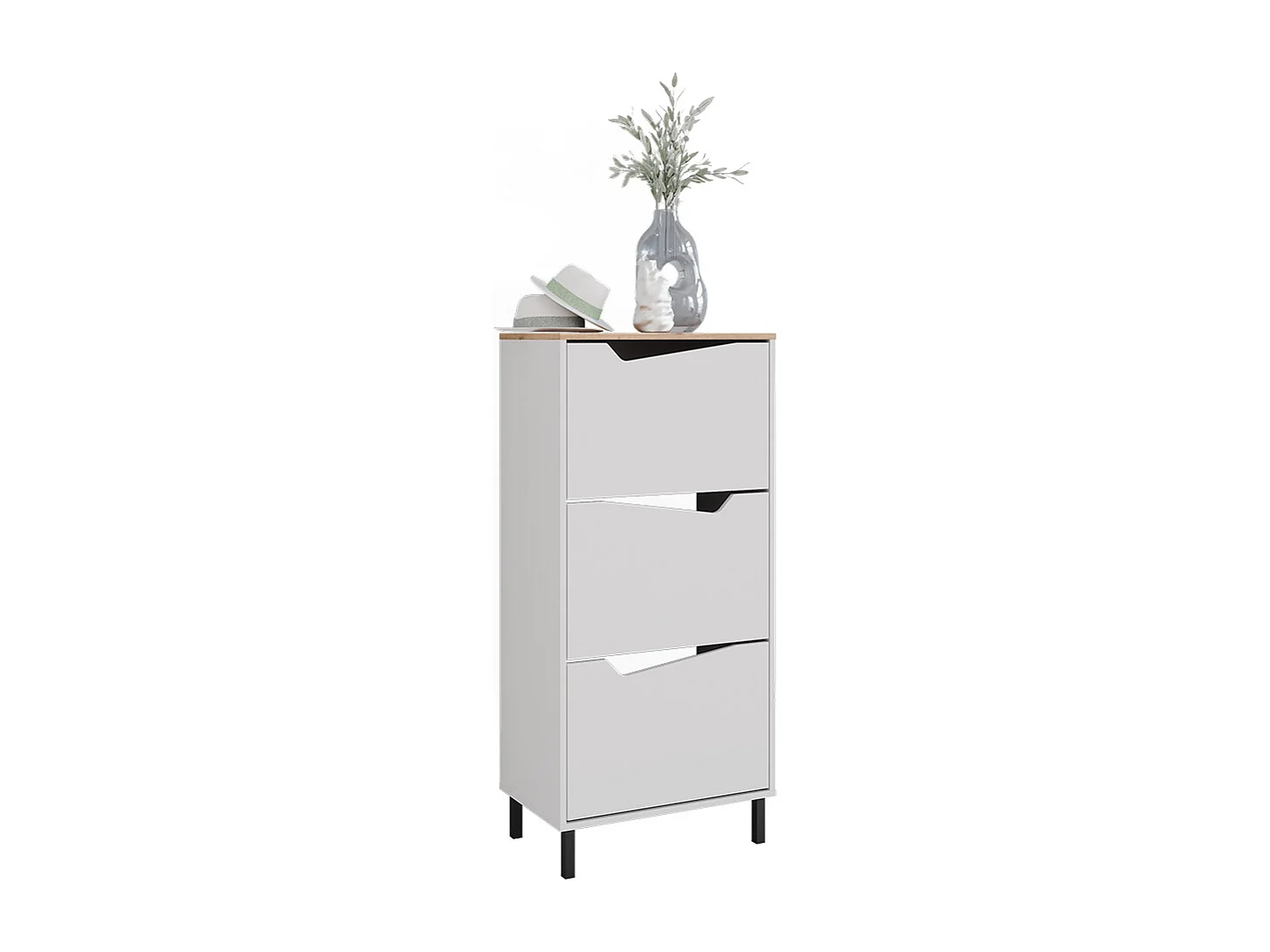 Benne à chaussures blanc/artisan 60x38x129.5 marelle