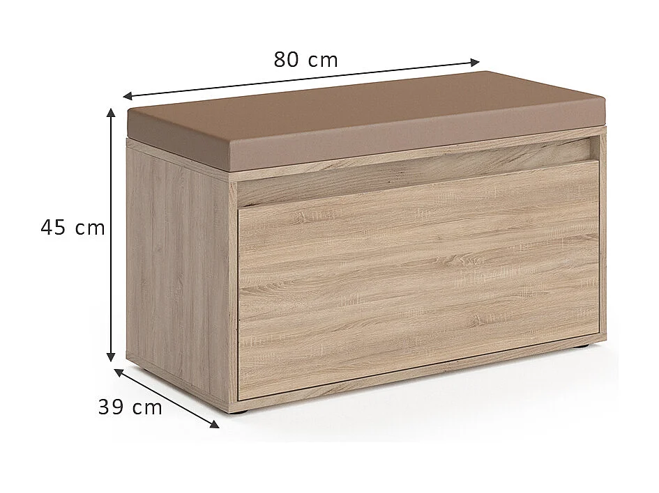 Banc pour chaussures sonoma 80x39x45 iker