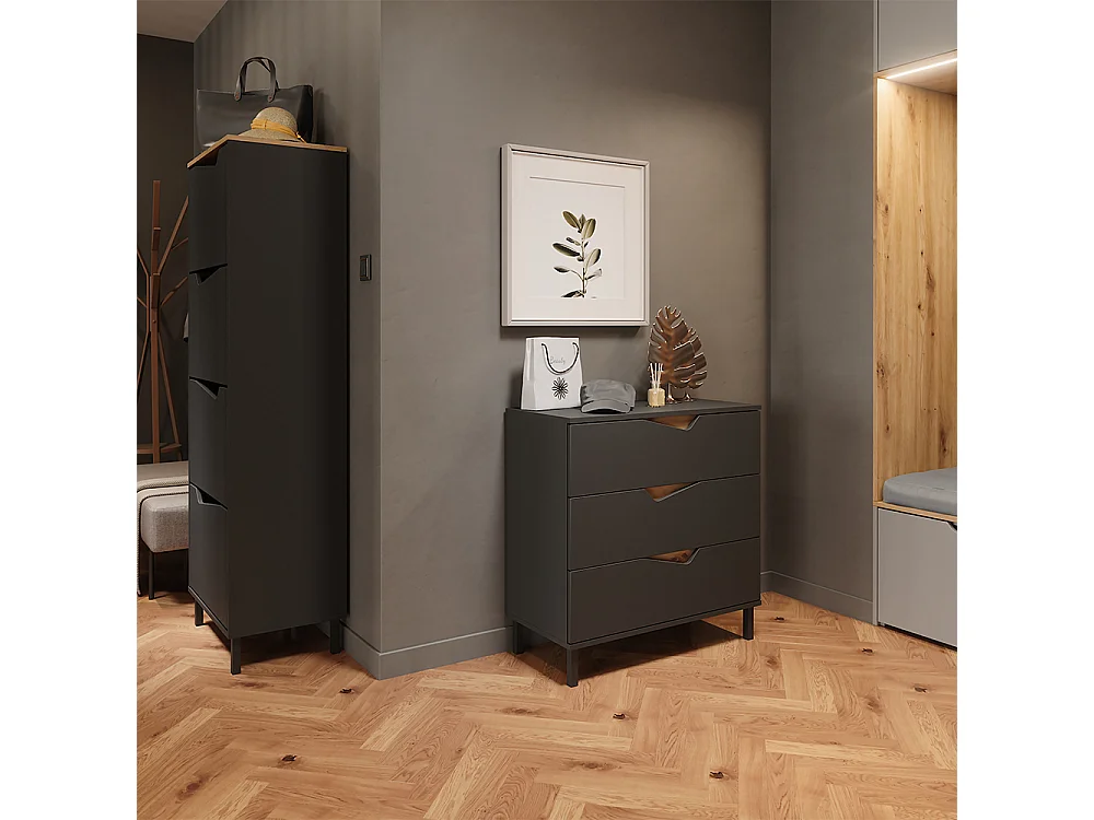 Benne à chaussures anthracite/artisan 60x38x167.4 marelle