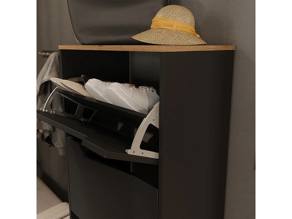 Benne à chaussures anthracite/artisan 60x38x167.4 marelle