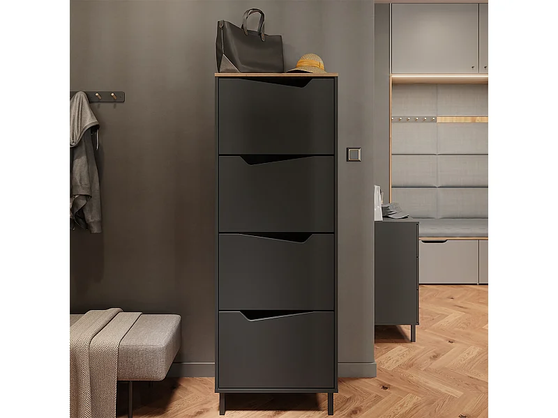 Benne à chaussures anthracite/artisan 60x38x167.4 marelle