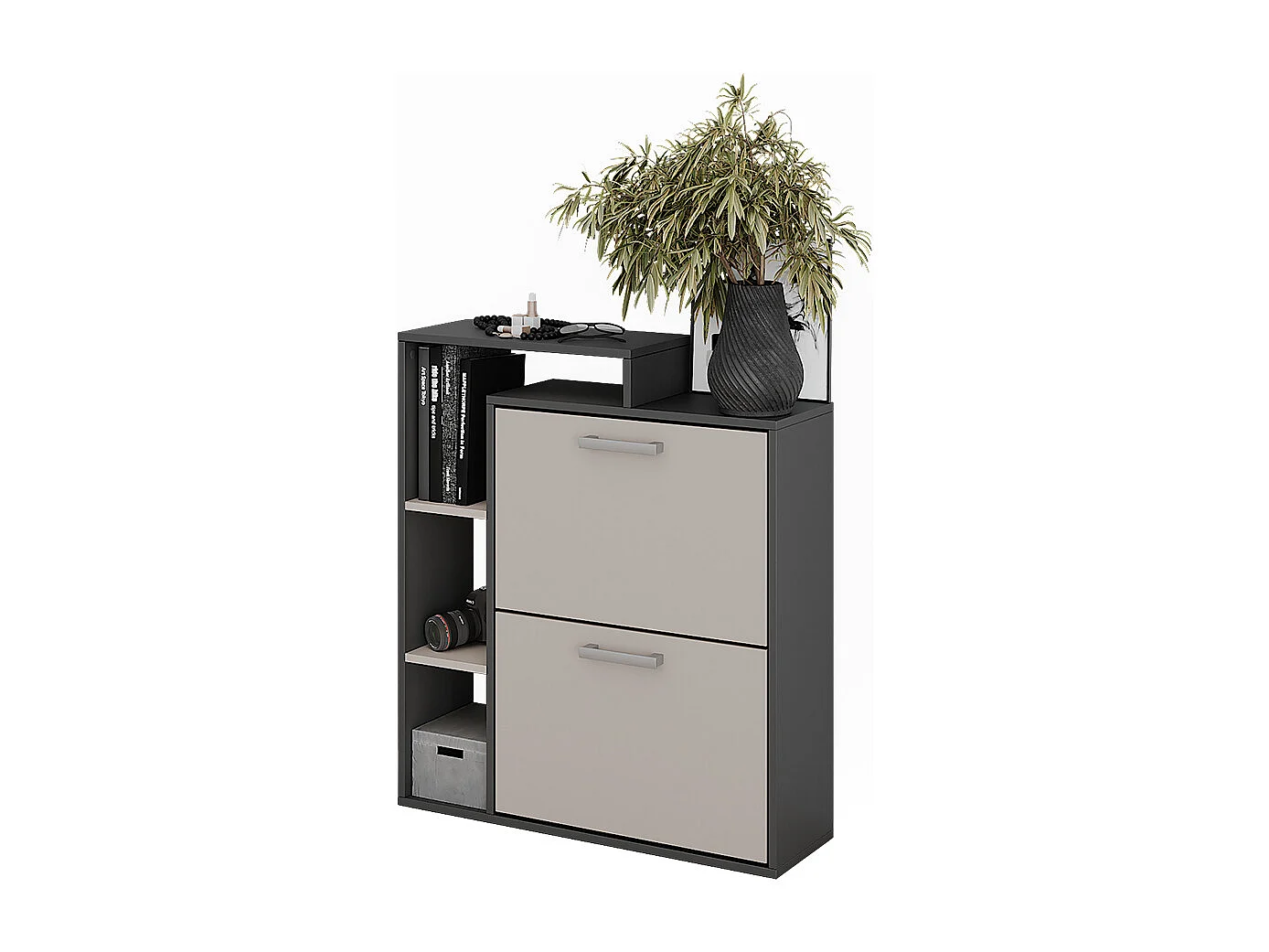 Basculeur à chaussures anthracite/gris 80x24.2x90 orlando