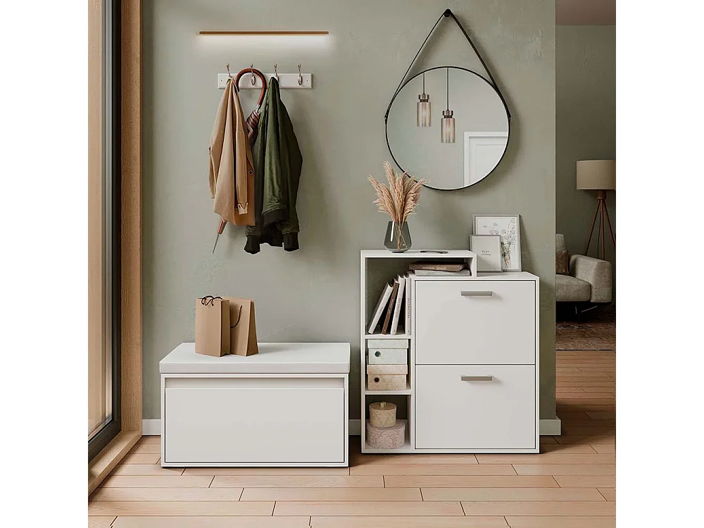 Meuble à chaussure blanc 80x39x90 orlando