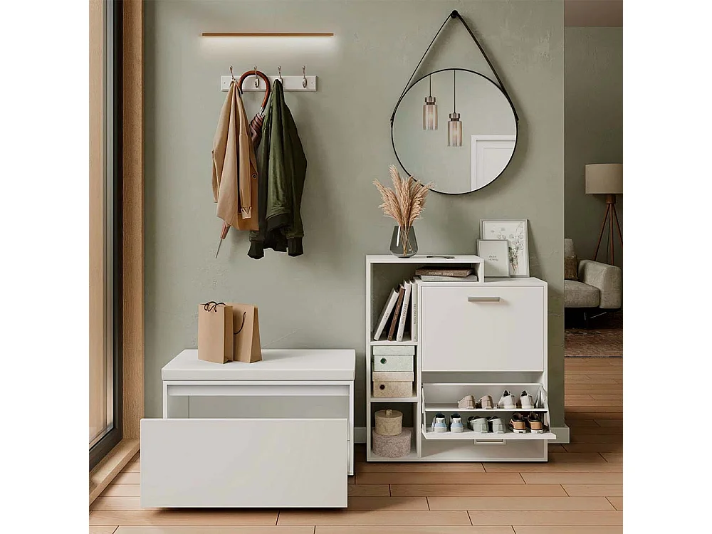 Meuble à chaussure blanc 80x39x90 orlando