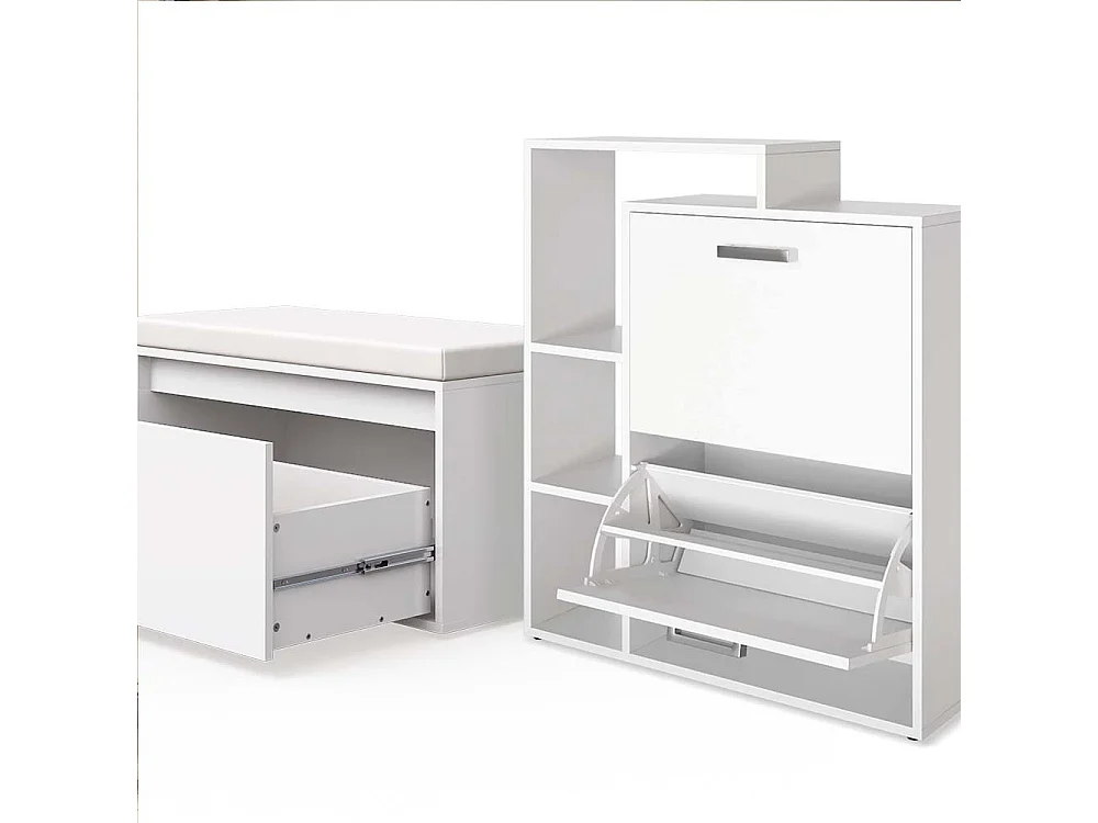 Meuble à chaussure blanc 80x39x90 orlando