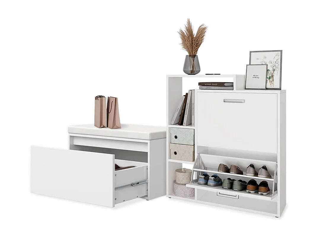 Meuble à chaussure blanc 80x39x90 orlando