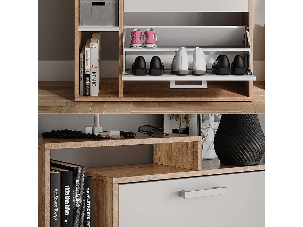 Schuhkipper weiß/sonoma 80x24.2x166.1 orlando