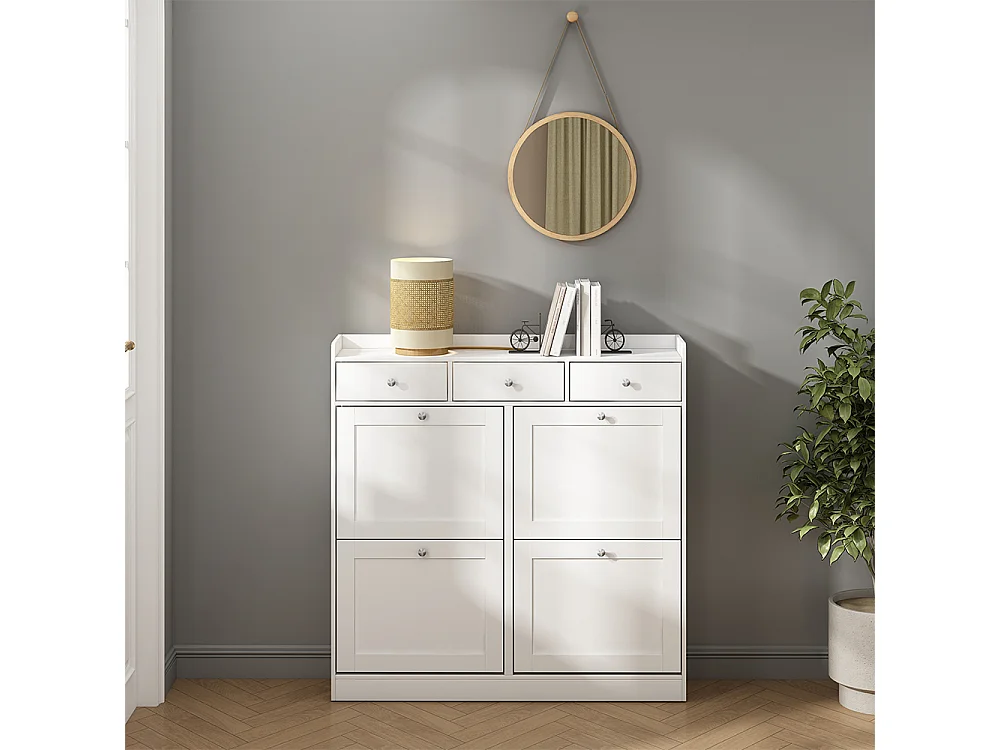 Benne à chaussures blanc 100x22x99.5 vitto