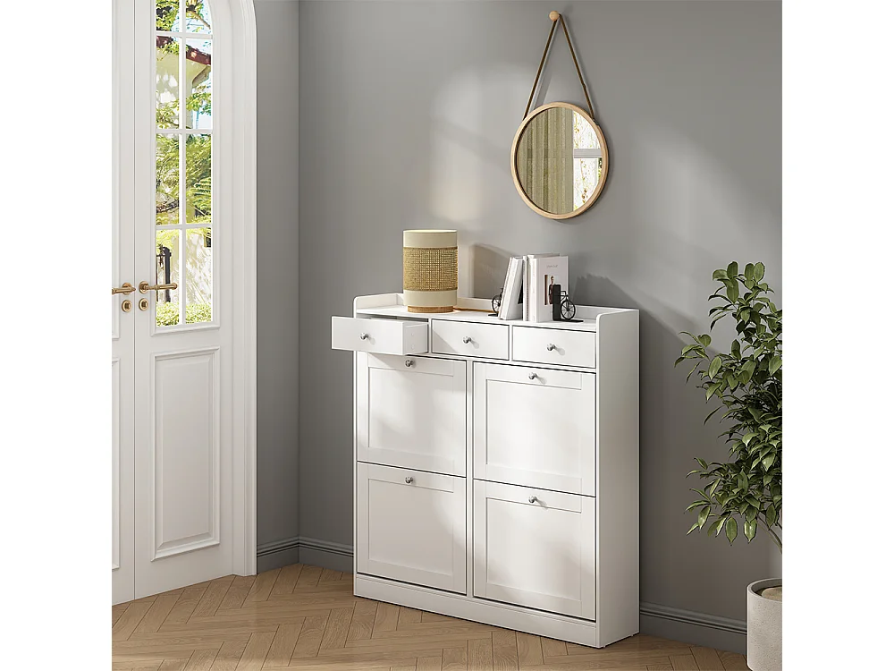 Benne à chaussures blanc 100x22x99.5 vitto