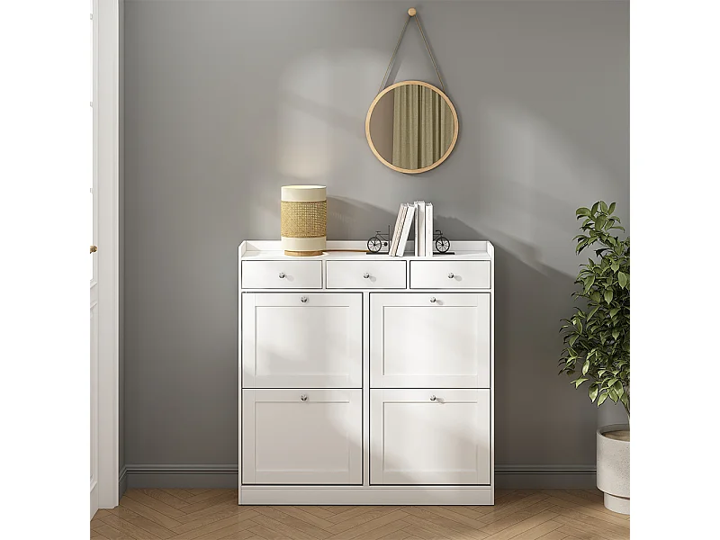 Benne à chaussures blanc 100x22x99.5 vitto