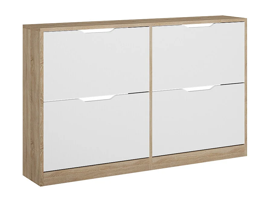 Benne à chaussures sonoma/blanc 116.6x22x72.5 luca