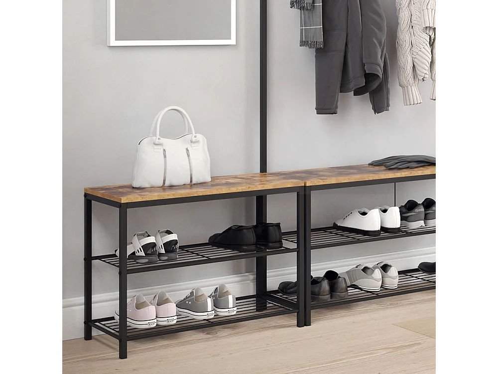 Banc pour chaussures bois antique 70x30x51.5 fyrk