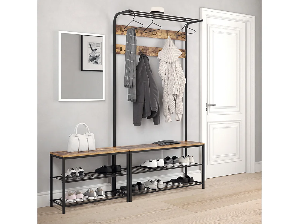 Banc pour chaussures bois antique 70x30x51.5 fyrk