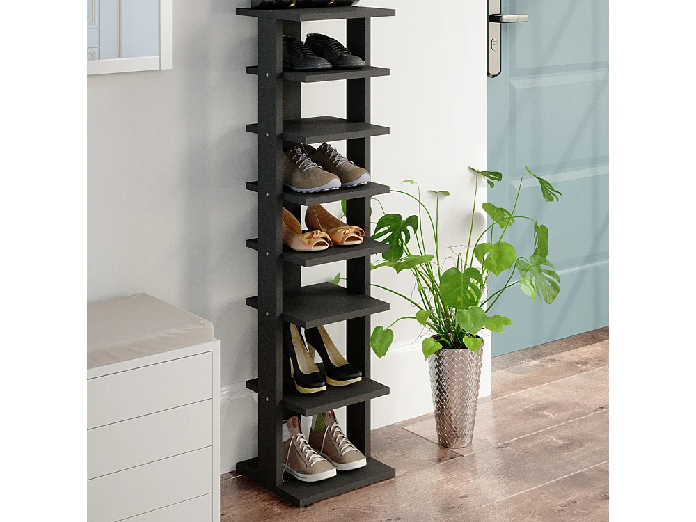 Armoire à chaussures anthracite 26.7x27.7x110 sara